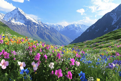 Stream flowing through the valley