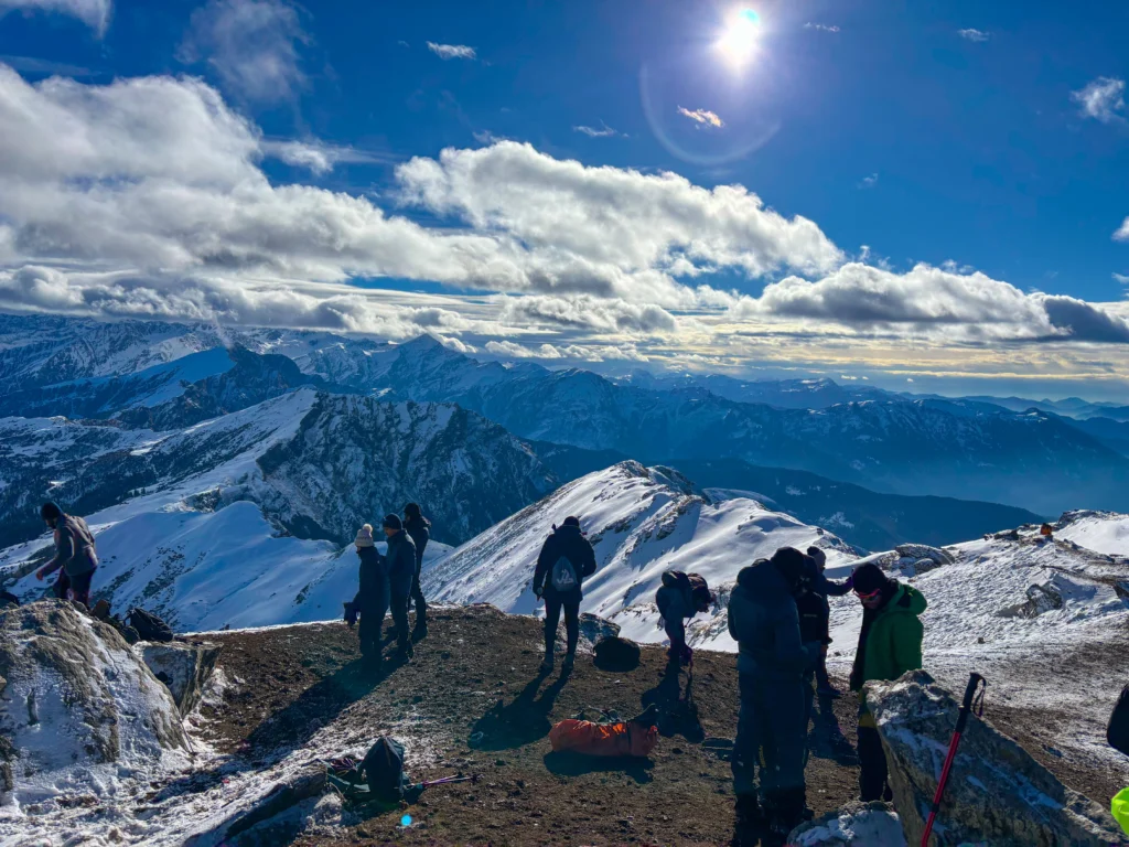 Panoramic Himalayan view from the summit