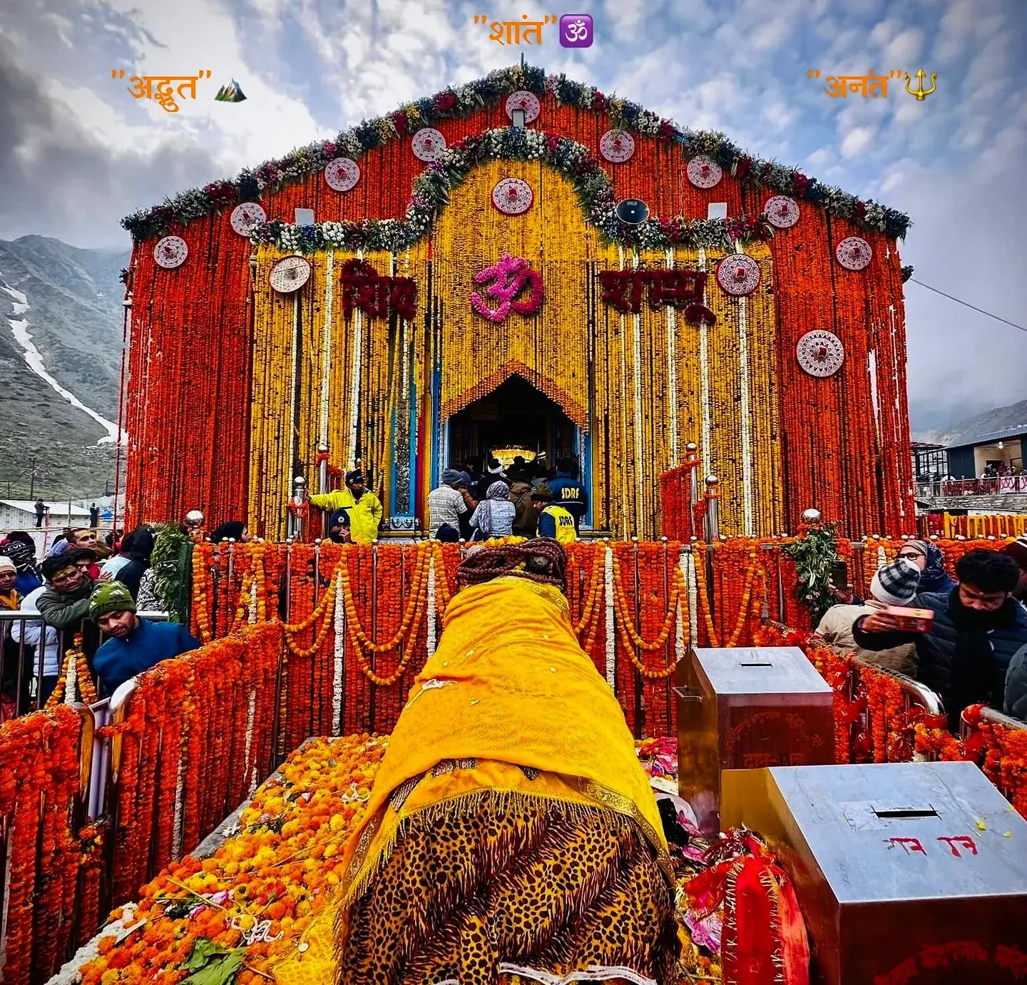 Kedarnath Temple with snow-capped Himalayan peaks