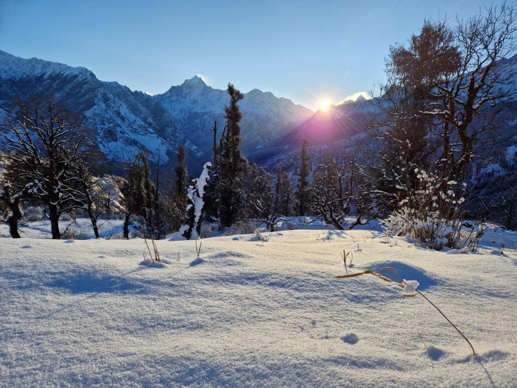 Camping at Khullara with mountain views